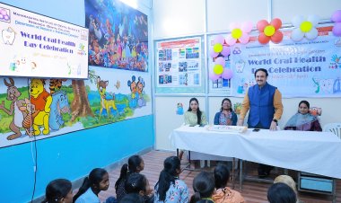 मुलांचे मौखिक आरोग्य निरोगी राखण्यासाठी सुरूवातीपासून काळजी घ्या ; डॉ. महेश दडपे यांचे आवाहन; एमआयडीएसआर दंत महाविद्यालयात जागतिक मौखिक आरोग्य दिन साजरा